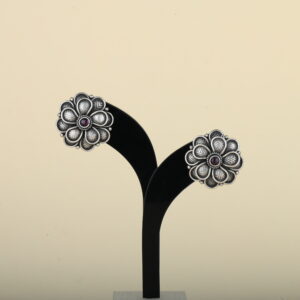 Oxidised flower earrings