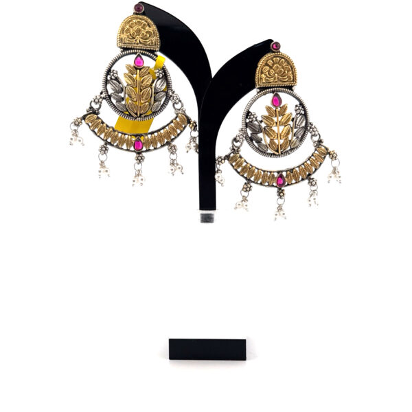 Royal Heritage Oxidised Jhumka Earrings - Image 2