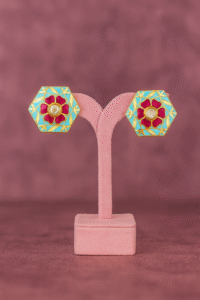 Floral Enamel Hexa Studs