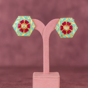 Floral Enamel Hexa Studs
