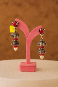 Ruby Dome Jhumkas