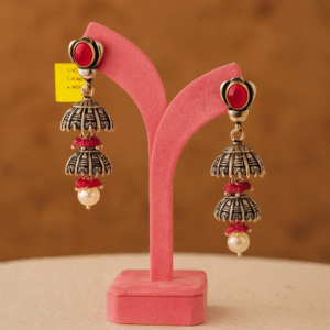 Ruby Dome Jhumkas