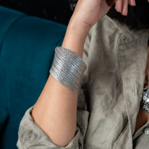 Floral Majesty Silver Cuff