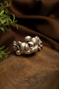 Silver floral Blossom Cuff