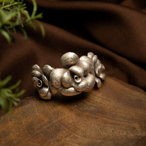 Silver floral Blossom Cuff