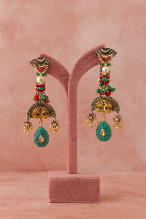 Peacock Charm Turquoise Earrings