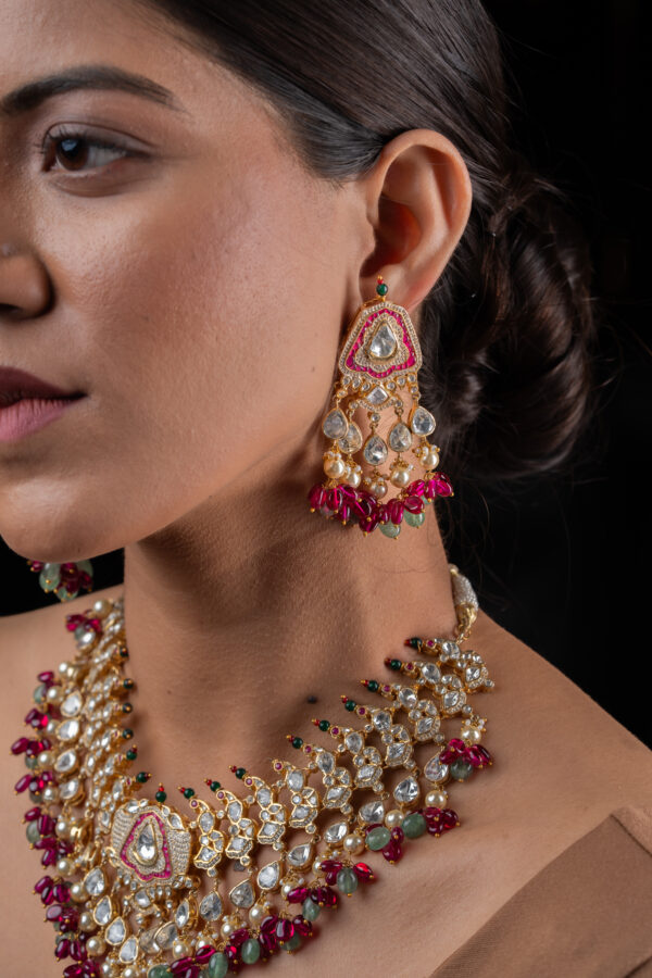 Mughal Radiance Polki Necklace - Image 2