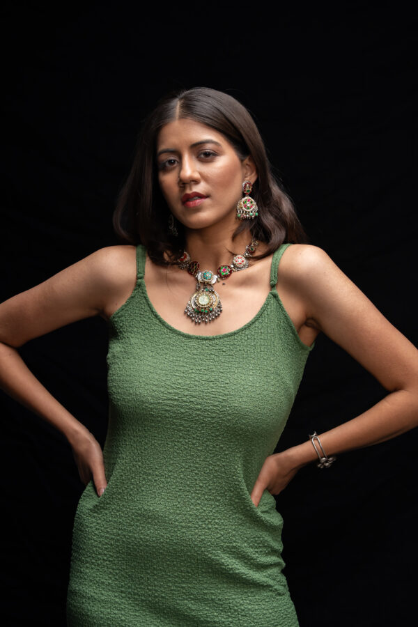 Rang Mahal Enamel Necklace Set - Image 5