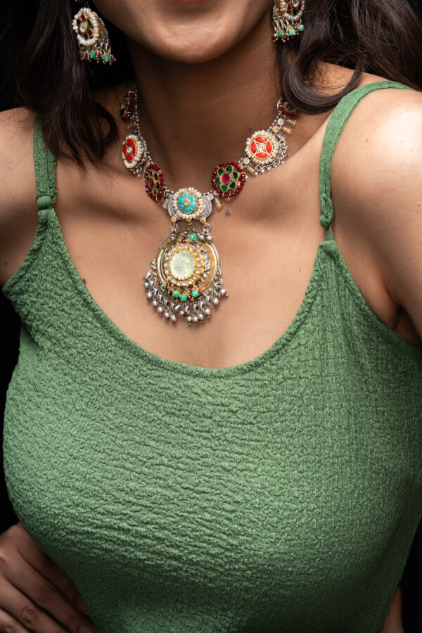 Rang Mahal Enamel Necklace Set