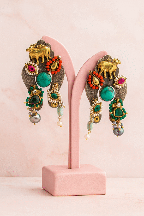 Divine Kamdhenu Heritage Earrings - Image 4