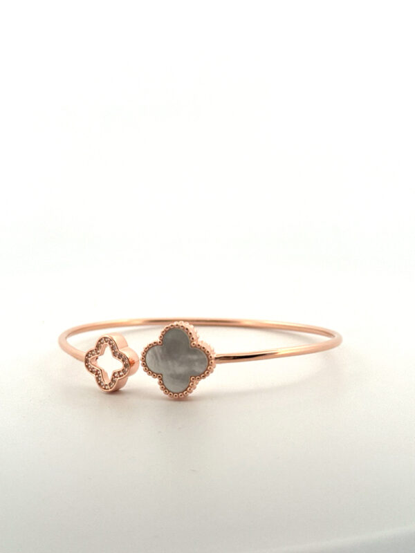 The Clover Grace Bangle in rose gold - Image 3