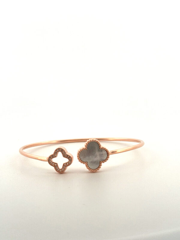 The Clover Grace Bangle in rose gold - Image 2