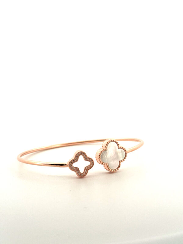 The Clover Grace Bangle in rose gold - Image 4