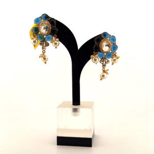 Azure Glow Polki Studs